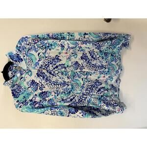 Lilly Pulitzer Women's Full~Zip Pullover Jacket Blue Green Print